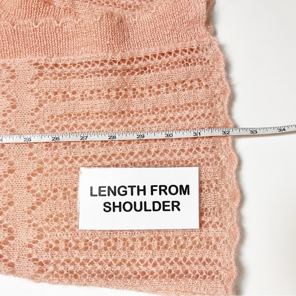 VTG Victoria’s Secret Y2K Tie Front Cardigan XS sweater blush pink pointelle - Picture 11 of 12